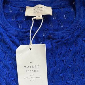 Sezane Philippe Jumper, XS, Electric Blue